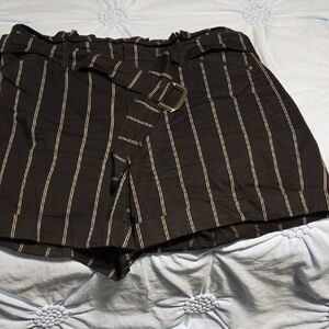 White House Black Market Black Striped High Waist Shorts